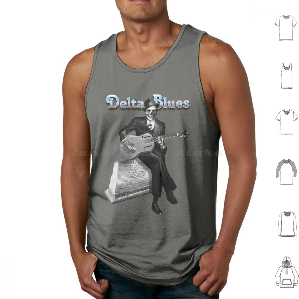Dobro Resonator Guitar - Delta Blues Ghost Tanktops Print Katoen